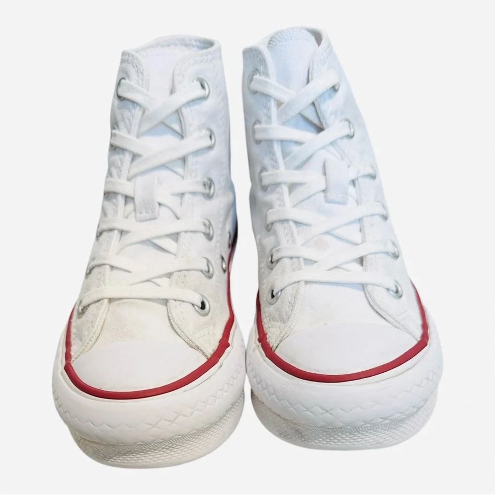 Converse All Star Youth White High-Tops with Red and Blue Trim Youth Size 13